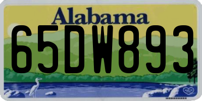 AL license plate 65DW893