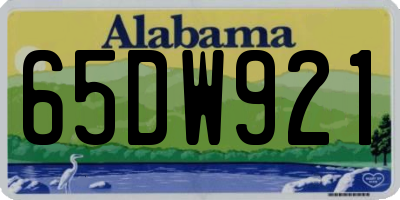 AL license plate 65DW921