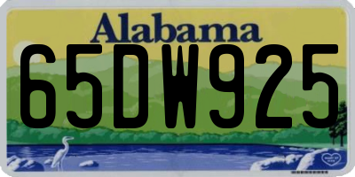 AL license plate 65DW925