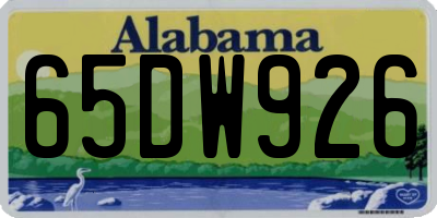 AL license plate 65DW926