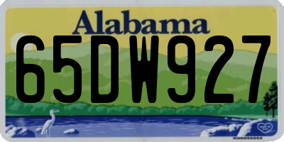 AL license plate 65DW927