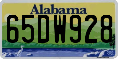 AL license plate 65DW928