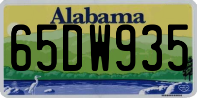 AL license plate 65DW935