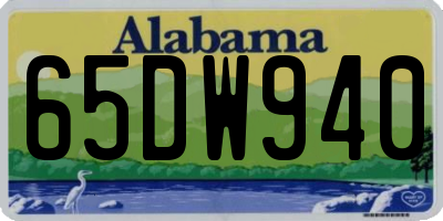 AL license plate 65DW940