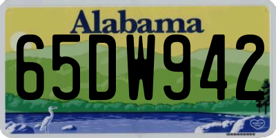 AL license plate 65DW942