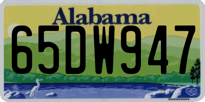 AL license plate 65DW947