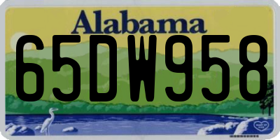 AL license plate 65DW958