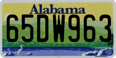 AL license plate 65DW963