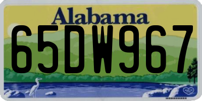 AL license plate 65DW967