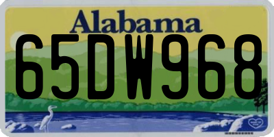 AL license plate 65DW968