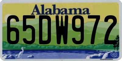 AL license plate 65DW972
