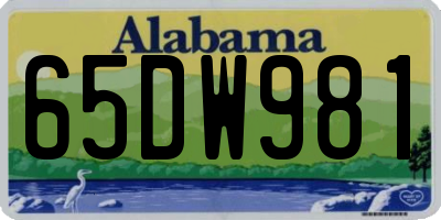 AL license plate 65DW981
