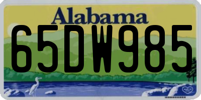 AL license plate 65DW985