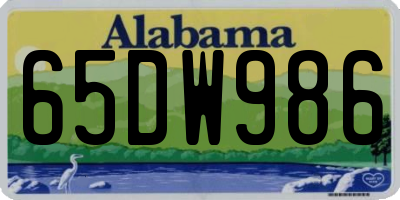 AL license plate 65DW986