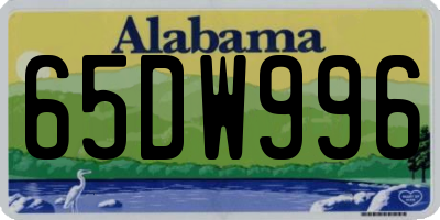 AL license plate 65DW996