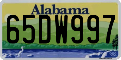AL license plate 65DW997