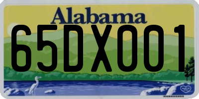 AL license plate 65DX001