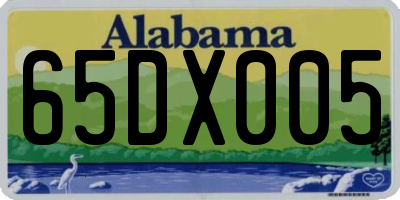 AL license plate 65DX005