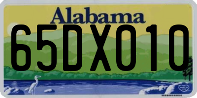 AL license plate 65DX010