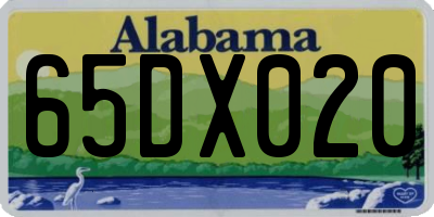 AL license plate 65DX020