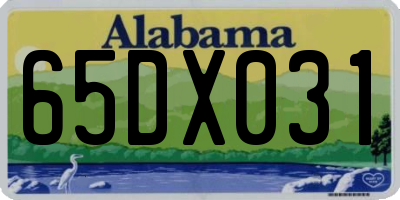 AL license plate 65DX031