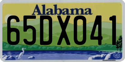 AL license plate 65DX041