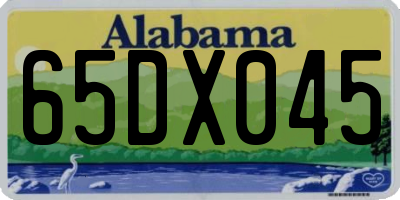 AL license plate 65DX045