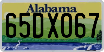 AL license plate 65DX067