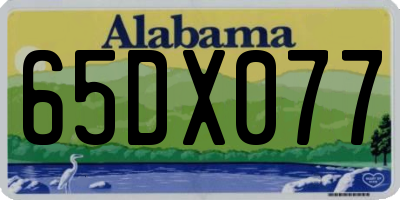 AL license plate 65DX077