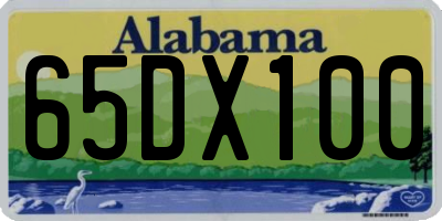 AL license plate 65DX100