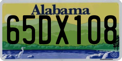 AL license plate 65DX108