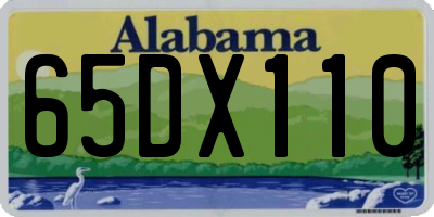AL license plate 65DX110