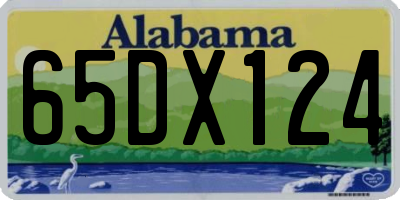 AL license plate 65DX124
