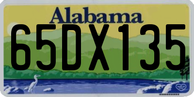 AL license plate 65DX135