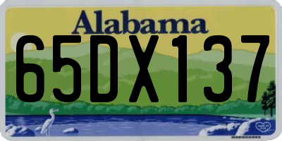 AL license plate 65DX137