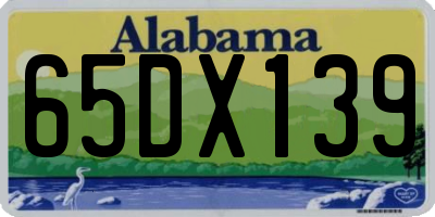 AL license plate 65DX139