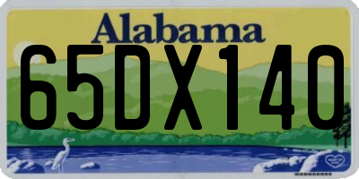 AL license plate 65DX140
