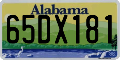 AL license plate 65DX181