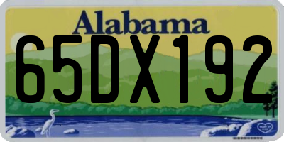 AL license plate 65DX192