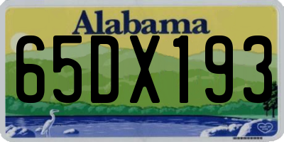 AL license plate 65DX193