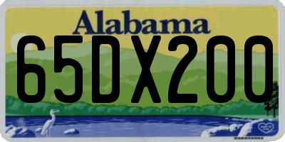 AL license plate 65DX200