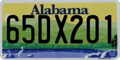 AL license plate 65DX201