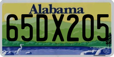 AL license plate 65DX205