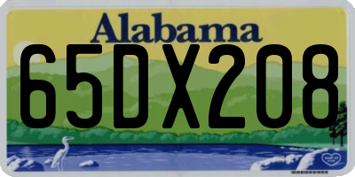 AL license plate 65DX208