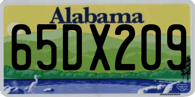 AL license plate 65DX209