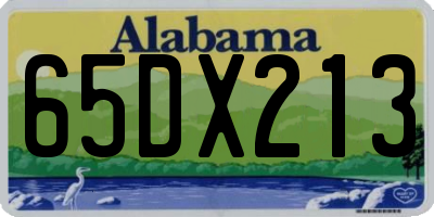 AL license plate 65DX213