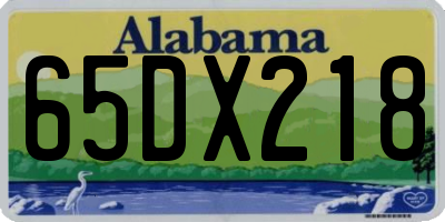 AL license plate 65DX218