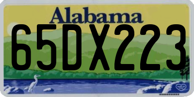 AL license plate 65DX223