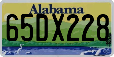 AL license plate 65DX228