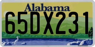 AL license plate 65DX231